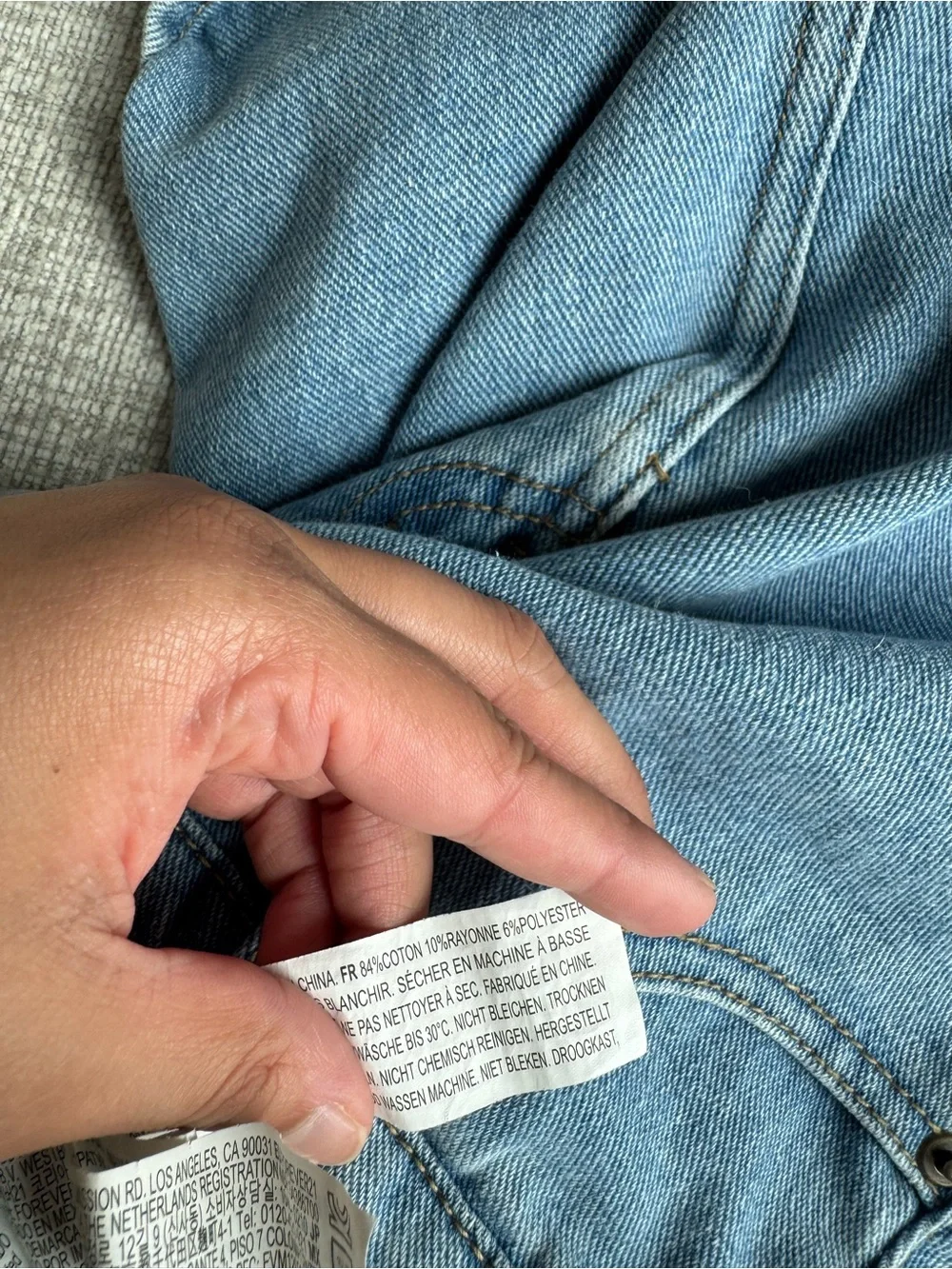 Forever 21 Light Wash Denim Mini Skirt